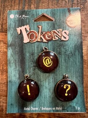 3 Typewriter Charms Bronze Tone— At, Question Mark, Exclamation Point— NWT